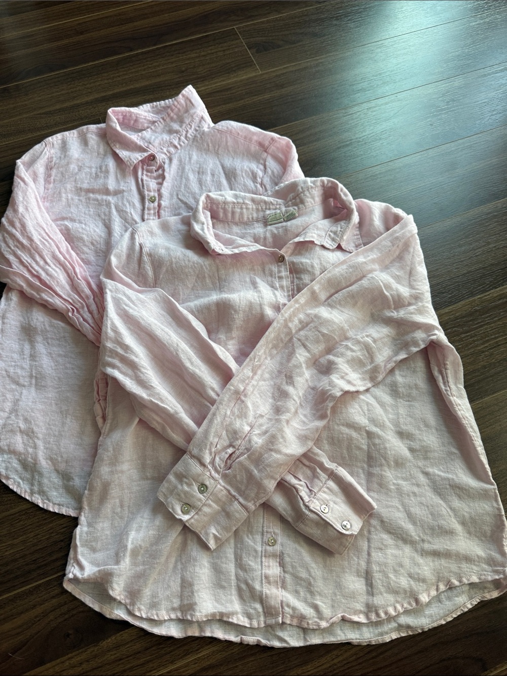 Joie Pale Pink Linen-Blend Button Down Shirt